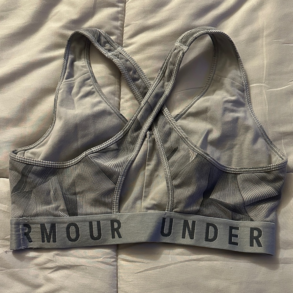 Under Armour Charcoal Patterned Sports Bra - Picture 2 of 4
